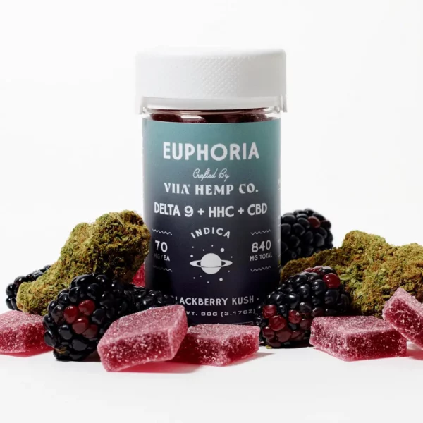 Euphoria Indica Gummies with fruits and herbs