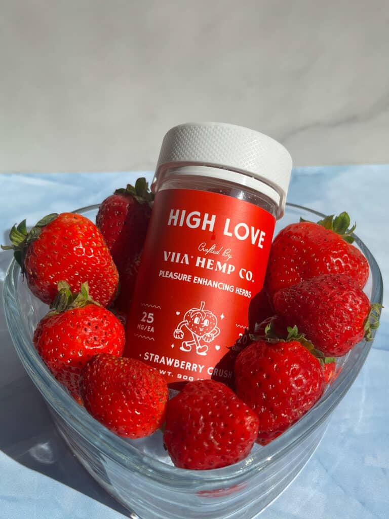 High love and a bowl of fresh strawberries